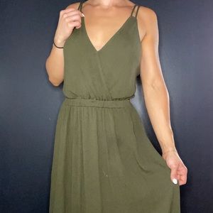 Lulus Lost In Paradise Maxi Dress Olive Green